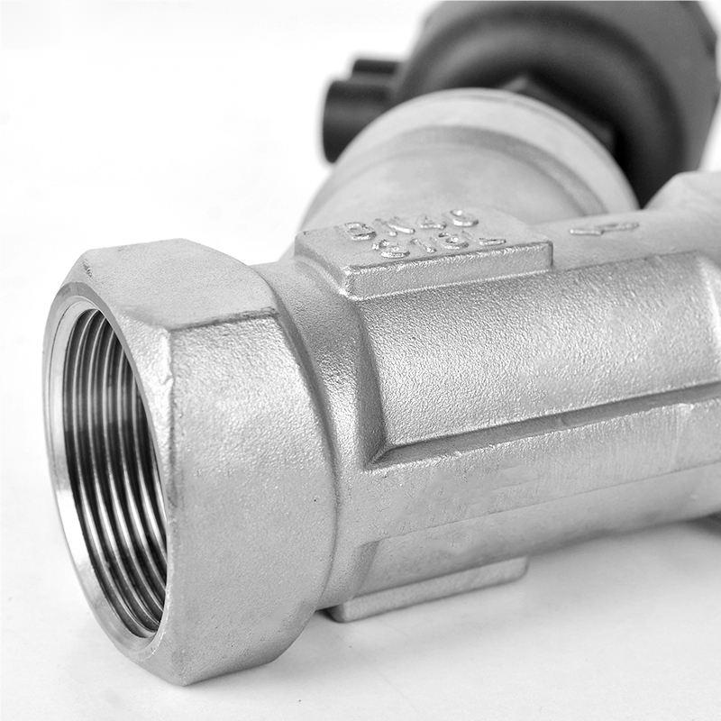 Falvoryn Stainless Steel DN15 (1/2") Double-Acting Pneumatic Angle Seat Valve for Air, Water & Steam